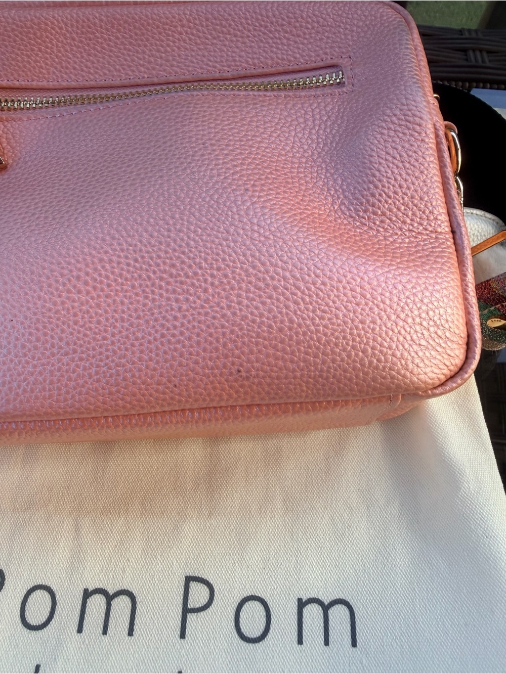 Pom Pom London Metallic Pink Original Plus Bag with 3 Straps - Picture 5 of 8